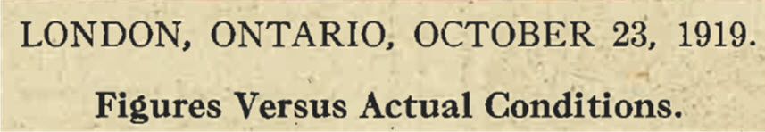 Figures Versus Actual Conditions