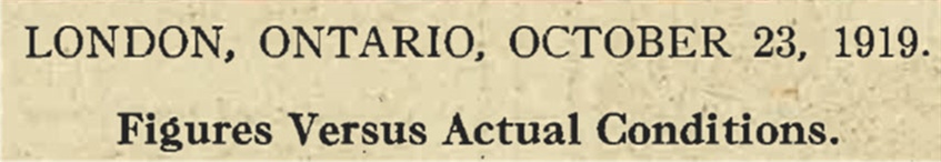 Figures Versus Actual Conditions